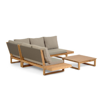 Flaviina 5-Sitzer-Ecksofa aus FSC 100 % Akazienholz