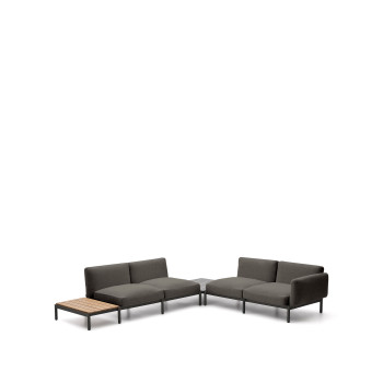 Sorells 4-Sitzer modulares Outdoor-Ecksofa mit Polsterung