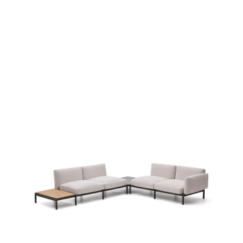 Sorells 4-Sitzer modulares Outdoor-Ecksofa mit Polsterung