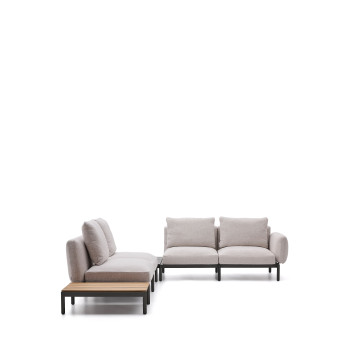 Sorells 4-Sitzer modulares Outdoor-Ecksofa mit Polsterung