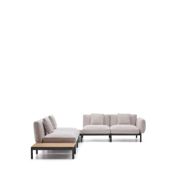 Sorells 4-Sitzer modulares Outdoor-Ecksofa mit Polsterung