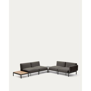 Sorells 4-Sitzer modulares Outdoor-Ecksofa mit Polsterung