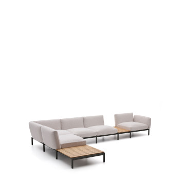 Sorells 5-Sitzer modulares Outdoor-Ecksofa mit Polsterung