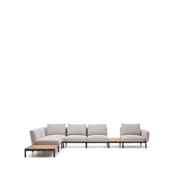 Sorells 5-Sitzer modulares Outdoor-Ecksofa mit Polsterung