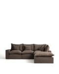 Anarela 4-Sitzer-Modul-Ecksofa mit abnehmbarem Leinenbezug