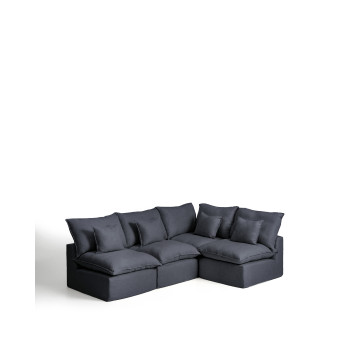 Anarela 4-Sitzer-Modul-Ecksofa mit abnehmbarem Bezug aus Leinen und Viskose