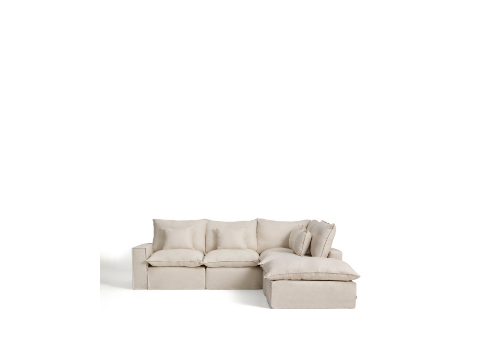 Anarela 4-Sitzer-Modul-Ecksofa mit abnehmbarem Bezug aus Leinen und Viskose