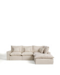 Anarela 4-Sitzer-Modul-Ecksofa mit abnehmbarem Bezug aus Leinen und Viskose