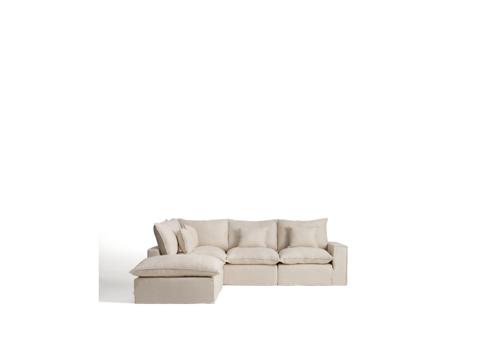 Anarela 4-Sitzer-Modul-Ecksofa mit abnehmbarem Bezug aus Leinen und Viskose