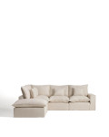 Anarela 4-Sitzer-Modul-Ecksofa mit abnehmbarem Bezug aus Leinen und Viskose