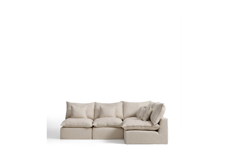 Anarela 4-Sitzer-Modul-Ecksofa mit abnehmbarem Bezug aus Leinen und Viskose