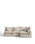 Anarela 4-Sitzer-Modul-Ecksofa mit abnehmbarem Bezug aus Leinen und Viskose