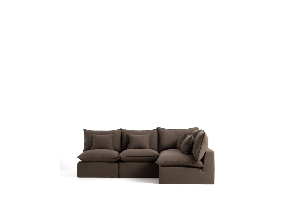 Anarela 4-Sitzer-Modul-Ecksofa mit abnehmbarem Leinenbezug