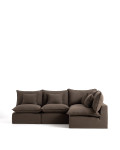 Anarela 4-Sitzer-Modul-Ecksofa mit abnehmbarem Leinenbezug