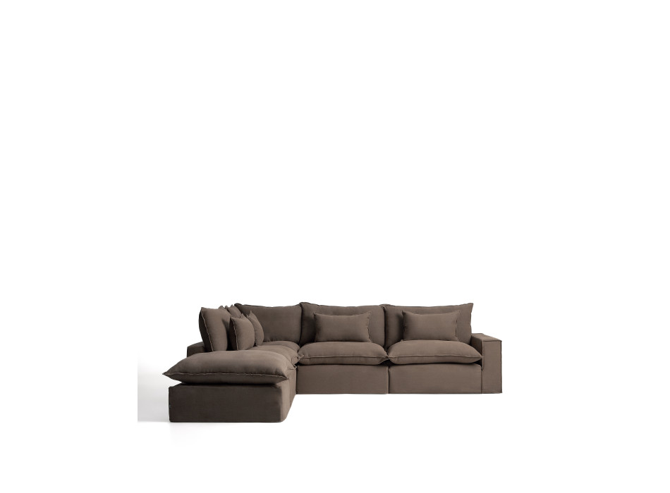 Anarela 6-Sitzer-Modul-Ecksofa mit abnehmbarem Leinenbezug