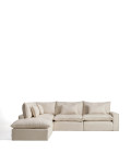 Anarela 6-Sitzer modulares Ecksofa mit abnehmbarem Bezug aus Leinen und Viskose