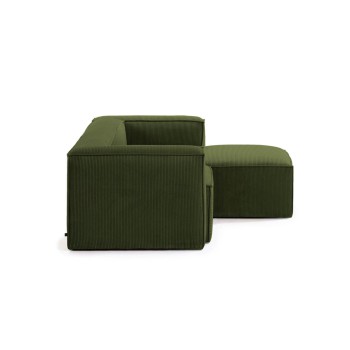 Blok 2-Sitzer-Sofa mit rechter Chaiselongue aus dickem Cord