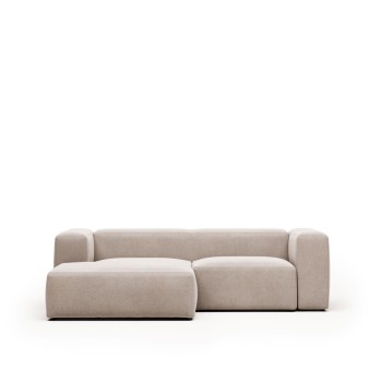 Blok 2-Sitzer Sofa Chaiselongue links beige 240 cm