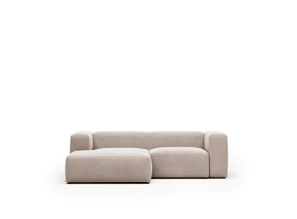 Blok 2-Sitzer Sofa Chaiselongue links beige 240 cm