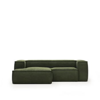 Blok 2-Sitzer-Sofa mit Chaiselongue links aus dickem Cord