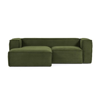 Blok 2-Sitzer-Sofa mit Chaiselongue links aus dickem Cord