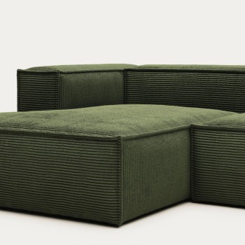 Blok 2-Sitzer-Sofa mit Chaiselongue links aus dickem Cord