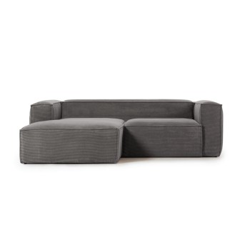 Blok 2-Sitzer-Sofa mit Chaiselongue links aus dickem Cord