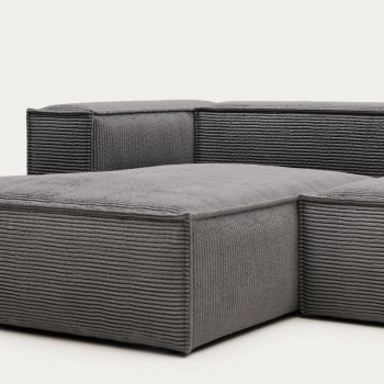 Blok 2-Sitzer-Sofa mit Chaiselongue links aus dickem Cord