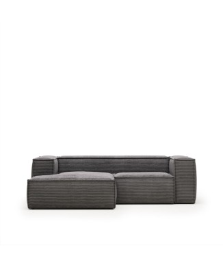 Blok 2-Sitzer-Sofa mit Chaiselongue links aus dickem Cord