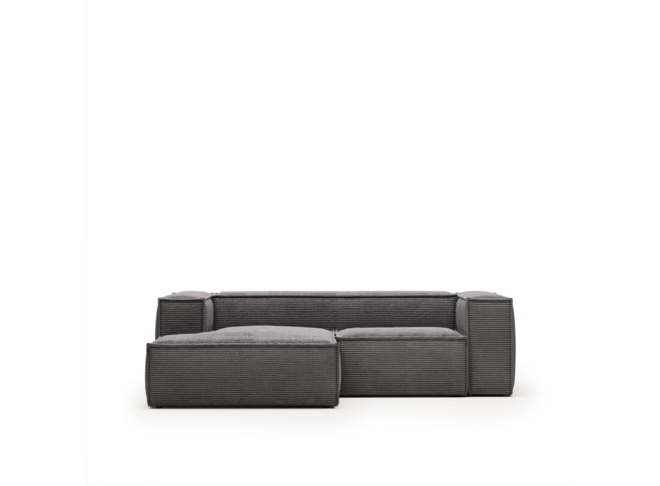 Blok 2-Sitzer-Sofa mit Chaiselongue links aus dickem Cord