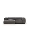 Blok 2-Sitzer-Sofa mit Chaiselongue links aus dickem Cord