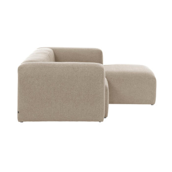 Blok 2-Sitzer-Sofa aus beigem Chenille mit Chaiselongue rechts 240 cm FSC Mix Credit