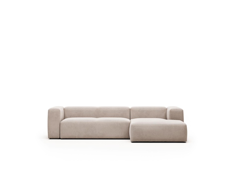 Blok 3-Sitzer Sofa Chaiselongue rechts beige 300 cm