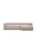 Blok 3-Sitzer Sofa Chaiselongue rechts beige 300 cm