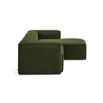 Blok 3-Sitzer-Sofa mit rechter Chaiselongue aus dickem Cord