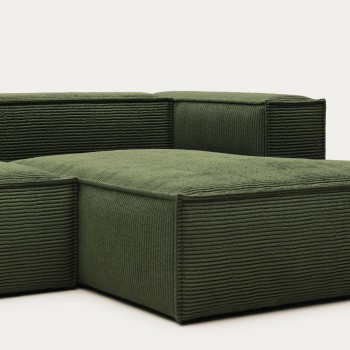 Blok 3-Sitzer-Sofa mit rechter Chaiselongue aus dickem Cord