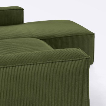 Blok 3-Sitzer-Sofa mit rechter Chaiselongue aus dickem Cord