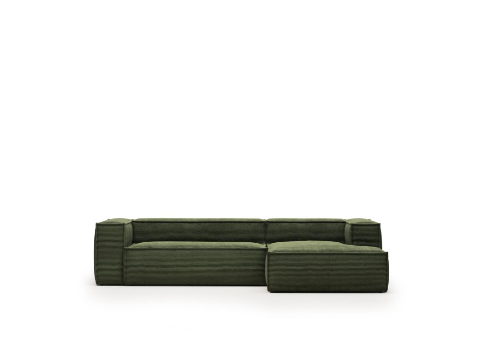 Blok 3-Sitzer-Sofa mit rechter Chaiselongue aus dickem Cord