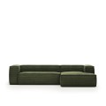 Blok 3-Sitzer-Sofa mit rechter Chaiselongue aus dickem Cord