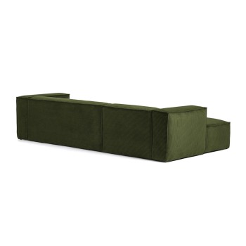 Blok 3-Sitzer-Sofa mit Chaiselongue links aus dickem Cord
