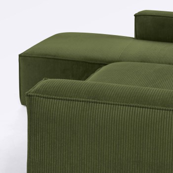 Blok 3-Sitzer-Sofa mit Chaiselongue links aus dickem Cord
