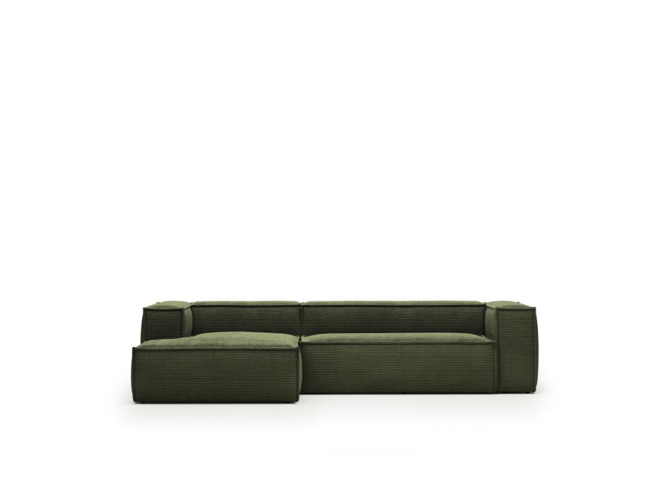 Blok 3-Sitzer-Sofa mit Chaiselongue links aus dickem Cord