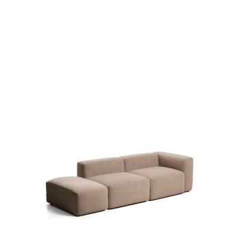 Blok 3-Sitzer-Sofa mit rechter Armlehne und Chenille-Endhocker