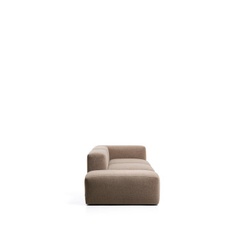 Blok 3-Sitzer-Sofa mit rechter Armlehne und Chenille-Endhocker
