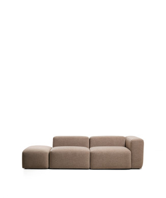 Blok 3-Sitzer-Sofa mit rechter Armlehne und Chenille-Endhocker