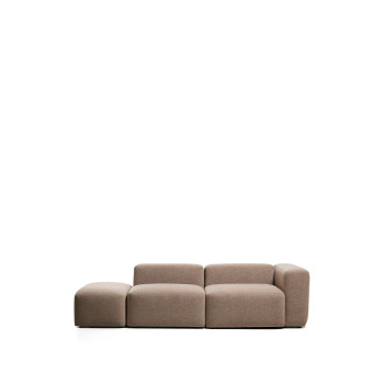 Blok 3-Sitzer-Sofa mit rechter Armlehne und Chenille-Endhocker