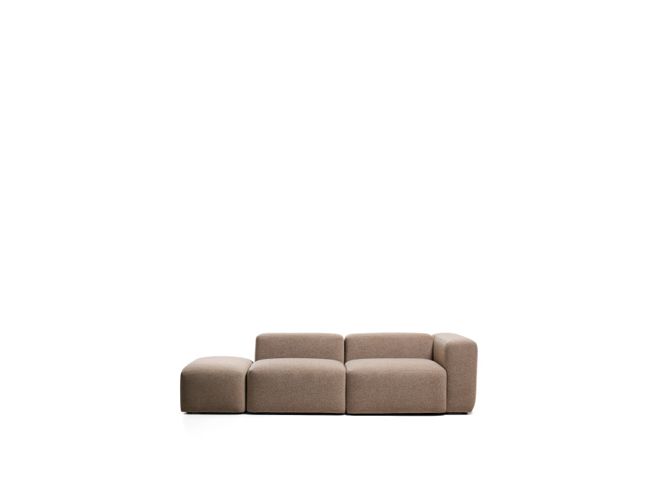 Blok 3-Sitzer-Sofa mit rechter Armlehne und Chenille-Endhocker