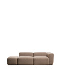 Blok 3-Sitzer-Sofa mit rechter Armlehne und Chenille-Endhocker