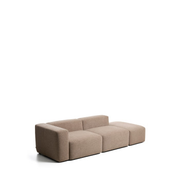 Blok 3-Sitzer-Sofa mit linker Armlehne und Chenille-Endhocker