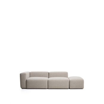 Blok 3-Sitzer-Sofa mit linker Armlehne und Chenille-Endhocker